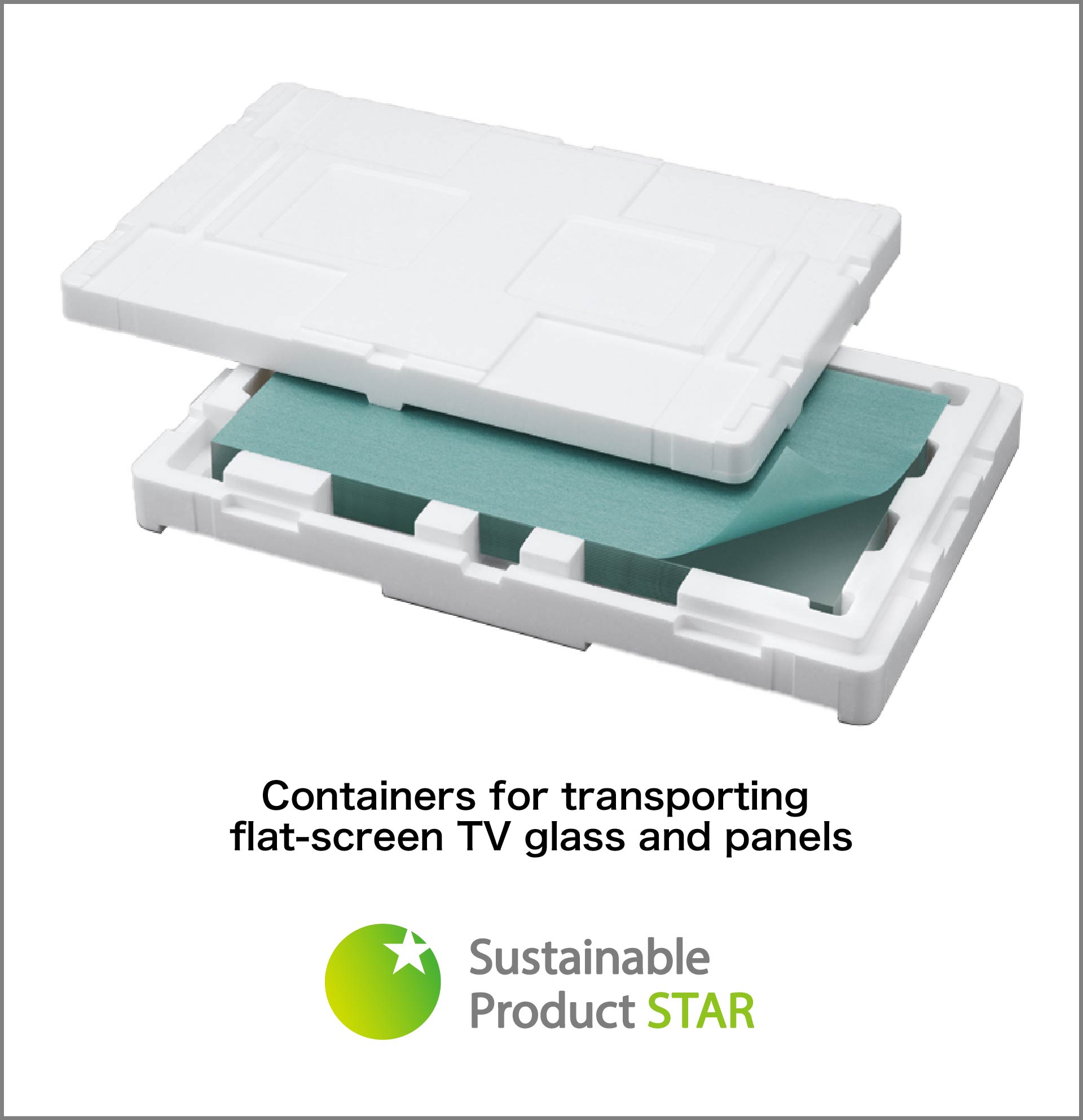 Containers for transporting flat-screen TV glass and panels